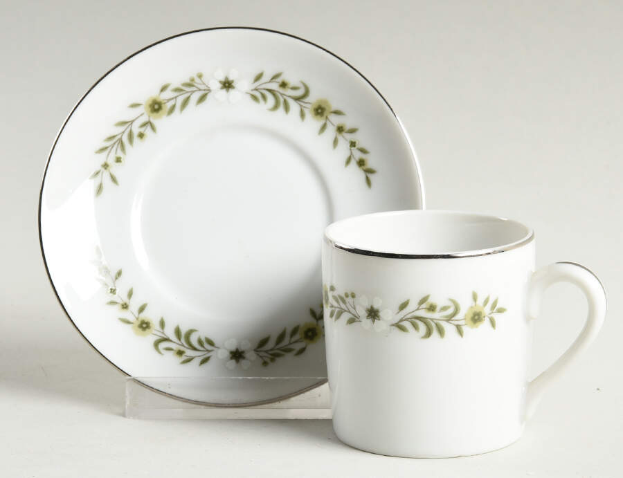 Romance Flat Demitasse Cup & Saucer Set by Executive House-1