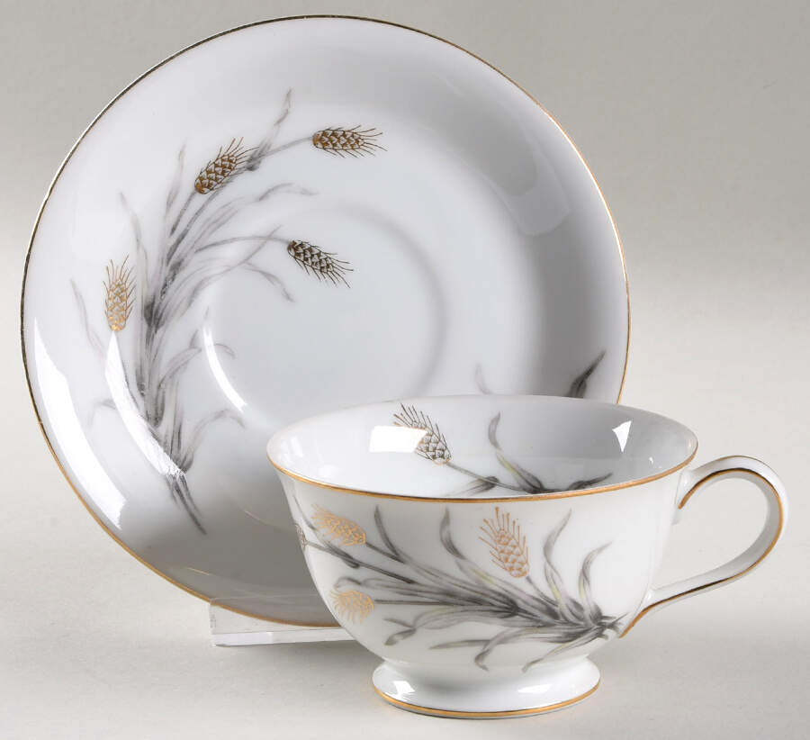 Fiesta Footed Cup & Saucer Set by Empress (Japan)-1