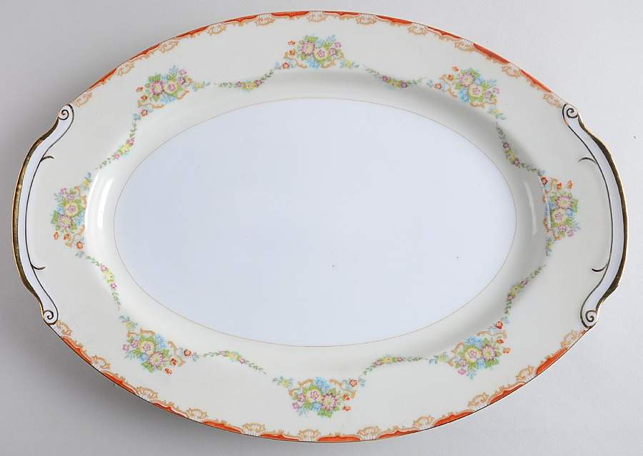 EMP39 16" Oval Serving Platter by Empress (Japan)-1