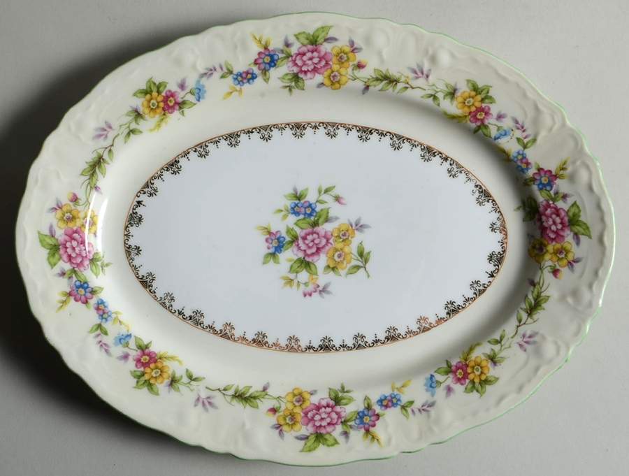 EMJ8 11" Oval Serving Platter by Embassy (Japan)-1