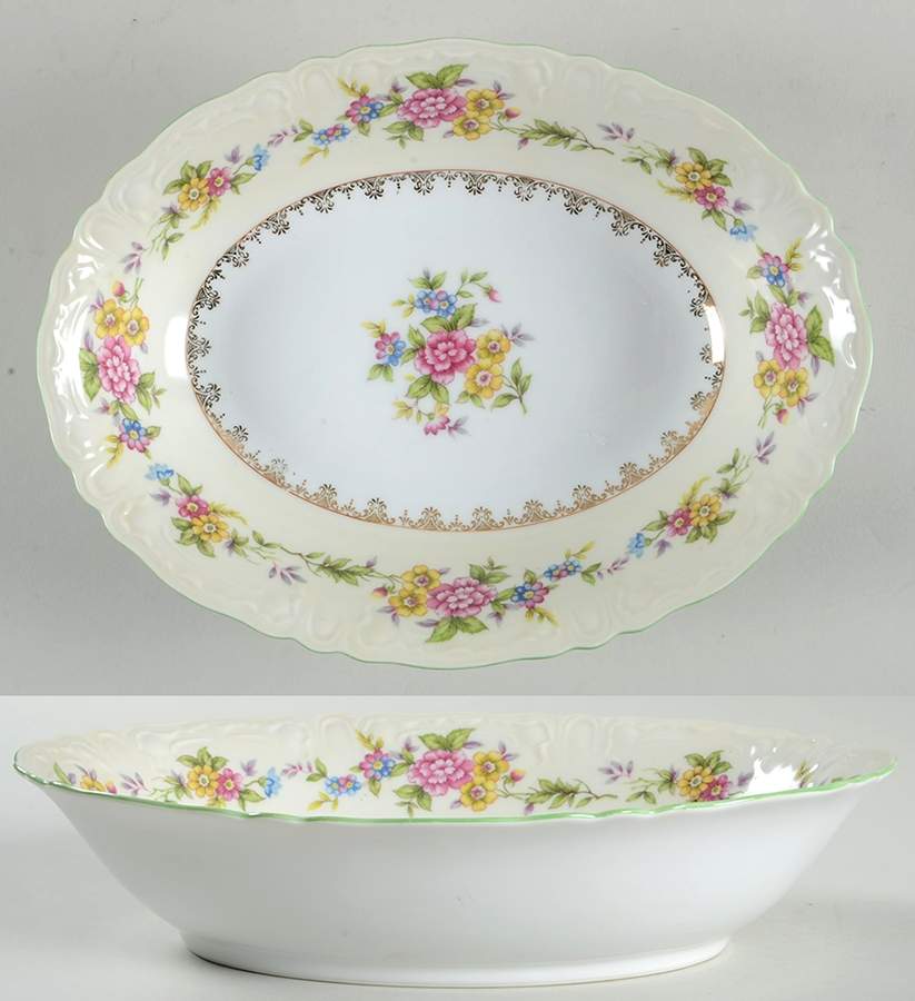 EMJ8 10" Oval Vegetable Bowl by Embassy (Japan)-1
