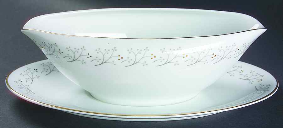 Serenade Gravy Boat with Attached Underplate by Empress (Japan)-1