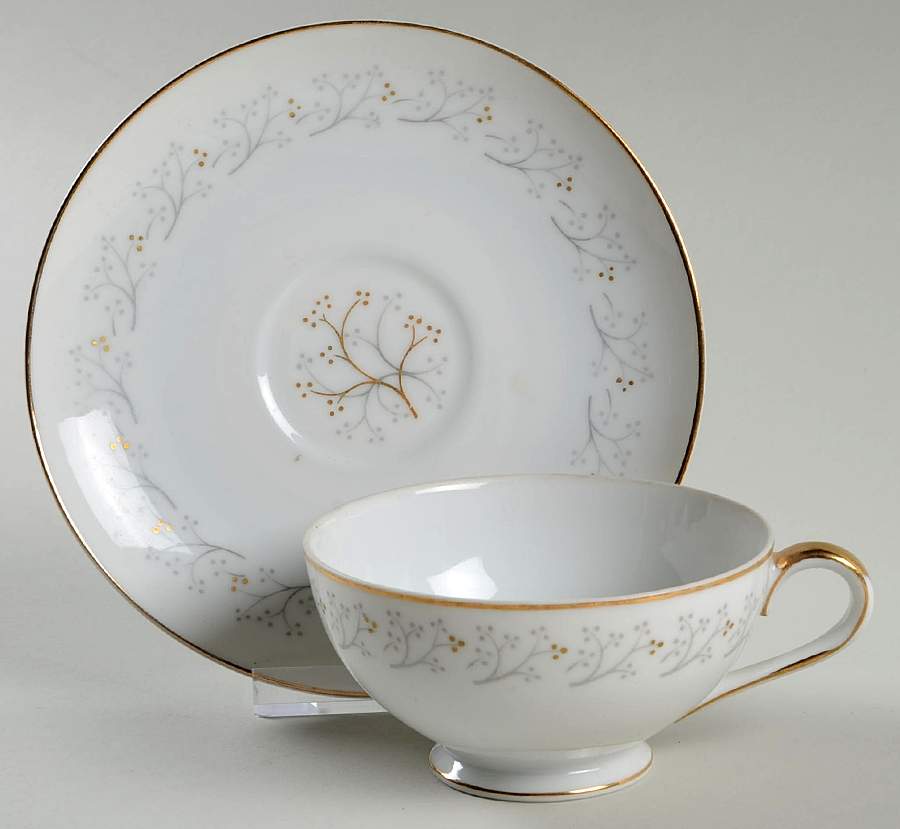 Serenade Footed Cup & Saucer Set by Empress (Japan)-1