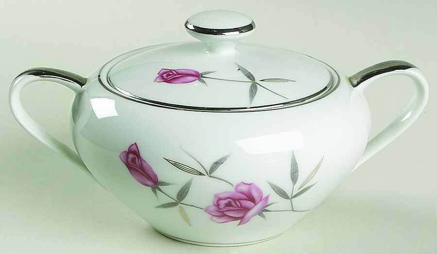 Victoria Rose Sugar Bowl & Lid by Empress (Japan)-1
