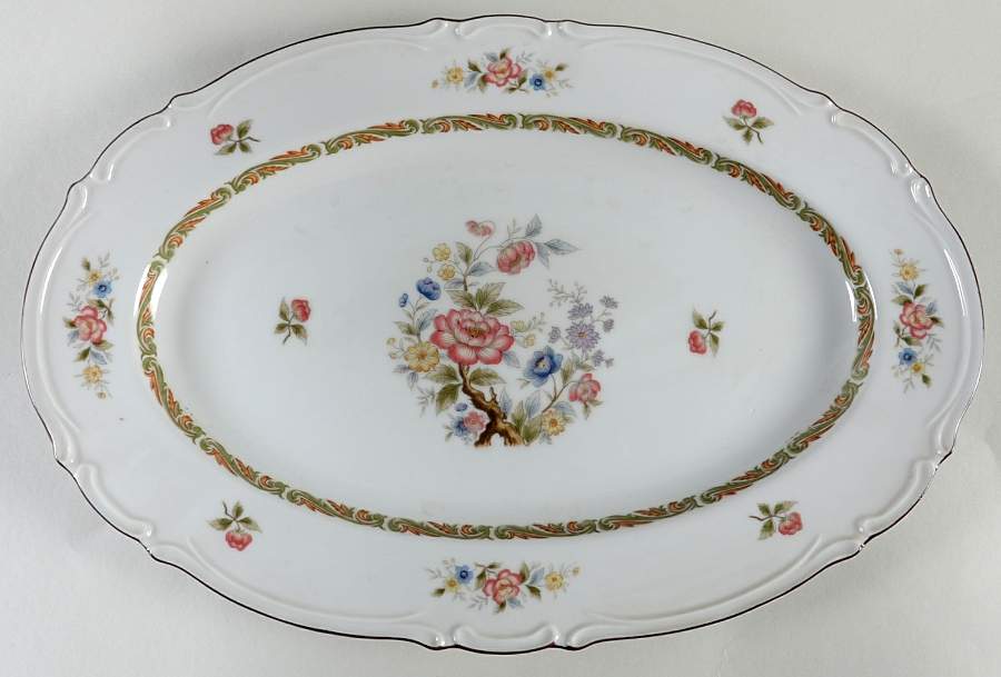 China Tree 14" Oval Serving Platter by Empress (Japan)-1