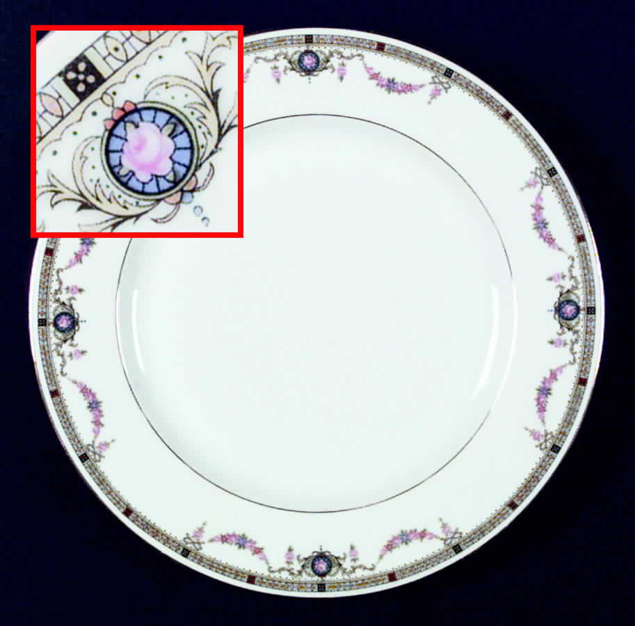 EAM21(WHITE RIM) Dinner Plate by E & A Muller-1