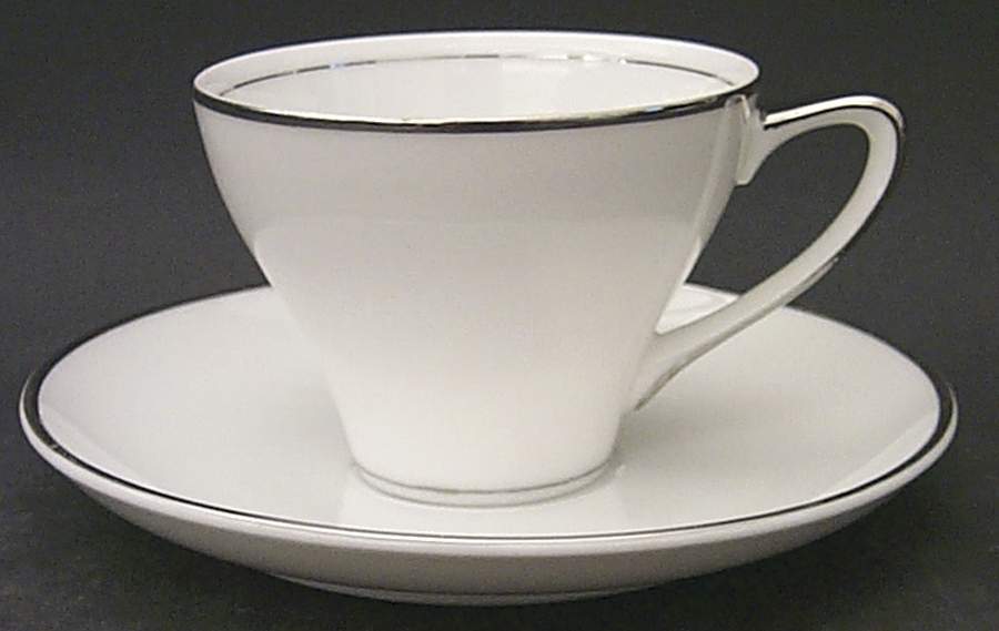 Futura Platinum Flat Cup & Saucer Set by Empress (Japan)-1