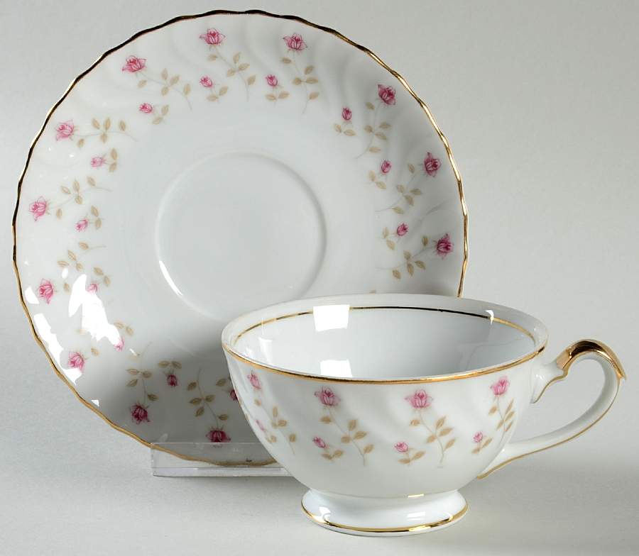 Terrace Footed Cup & Saucer Set by Empress (Japan)-1