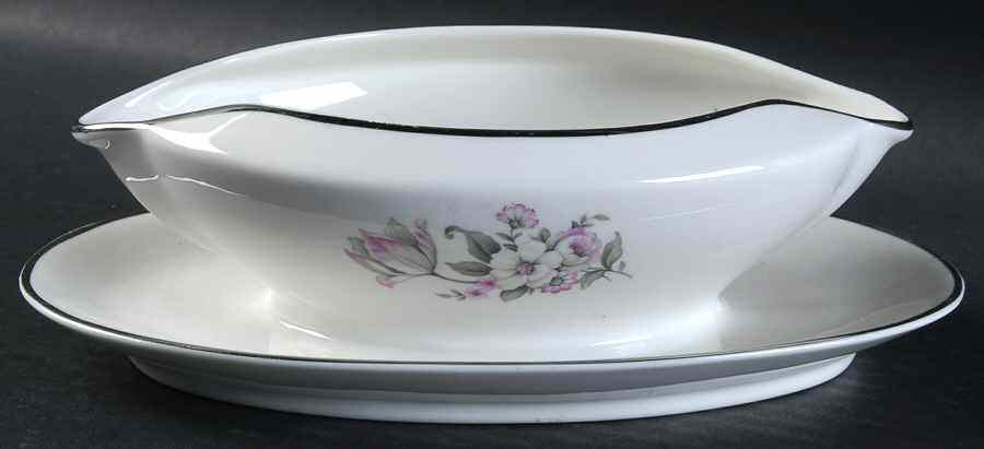 EMB63 Gravy Boat with Attached Underplate by Embassy (American)-1
