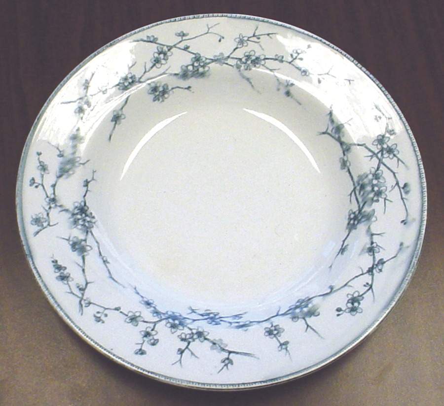 Thorn (Blue) Rim Soup Bowl by F J Emery-1