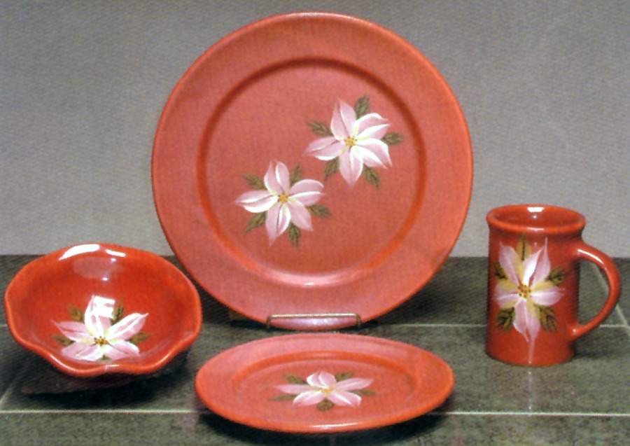 Poinsettia Dinner Plate by Emerson Creek Pottery-1