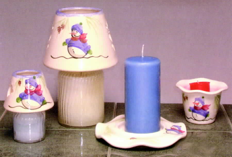 Snowman 6" Flat Pillar Candleholder by Emerson Creek Pottery-1