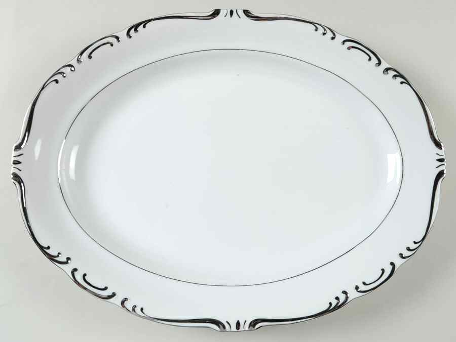 Regent Platinum 16" Oval Serving Platter by Empress (Japan)-1