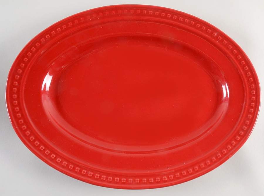 Kick It Up a Notch Red 15" Oval Serving Platter by Emeril Lagasse-1
