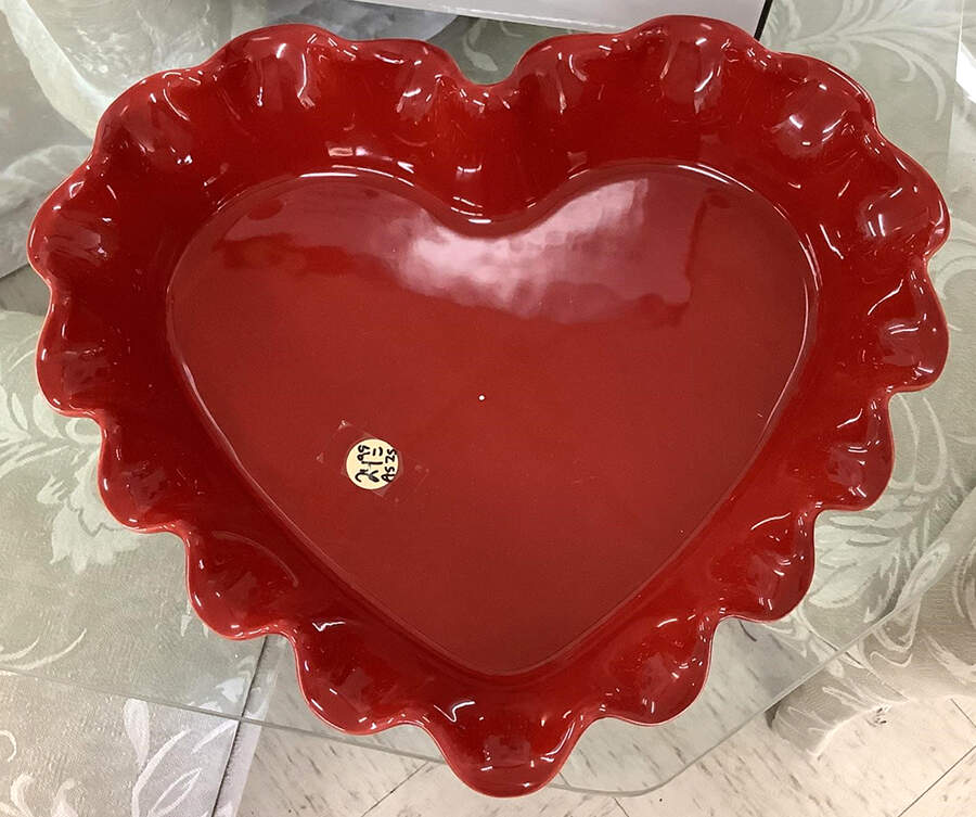 Cerise (Provencale Red) 12" Heart Baker by Emile Henry-1
