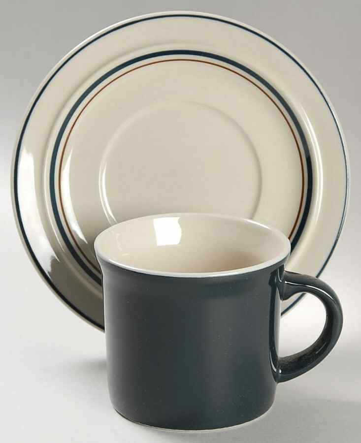 Blue Chintz (Japan) Flat Cup & Saucer Set by Epoch-1