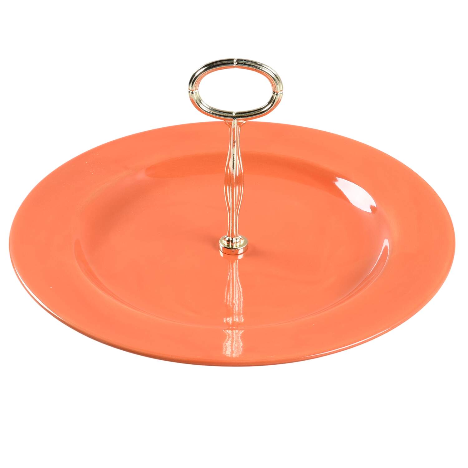 Fiesta Orange Round Serving Plate with Center Handle (Dp) Hc by Essential Home-1
