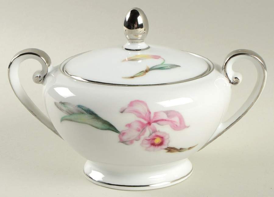Corsage Sugar Bowl & Lid by Empress (Japan)-1