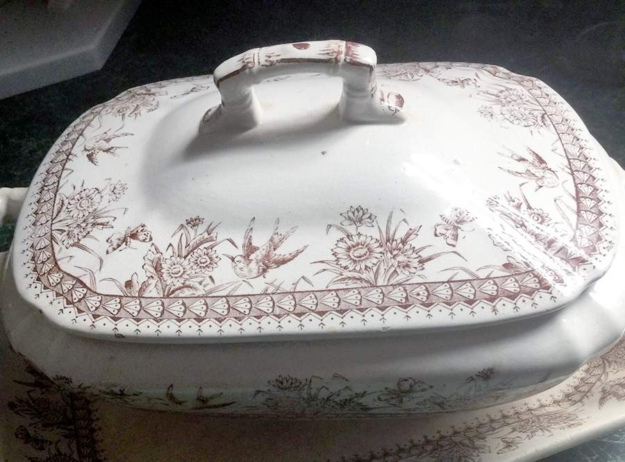 May flower Brown Rectangular Covered Vegetable by Stonier, Hollinshead & Oliver-1