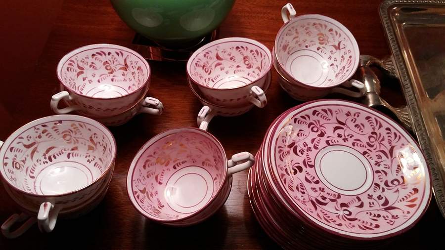 ENU1 Footed Cup & Saucer Set by English Antique Shop-1
