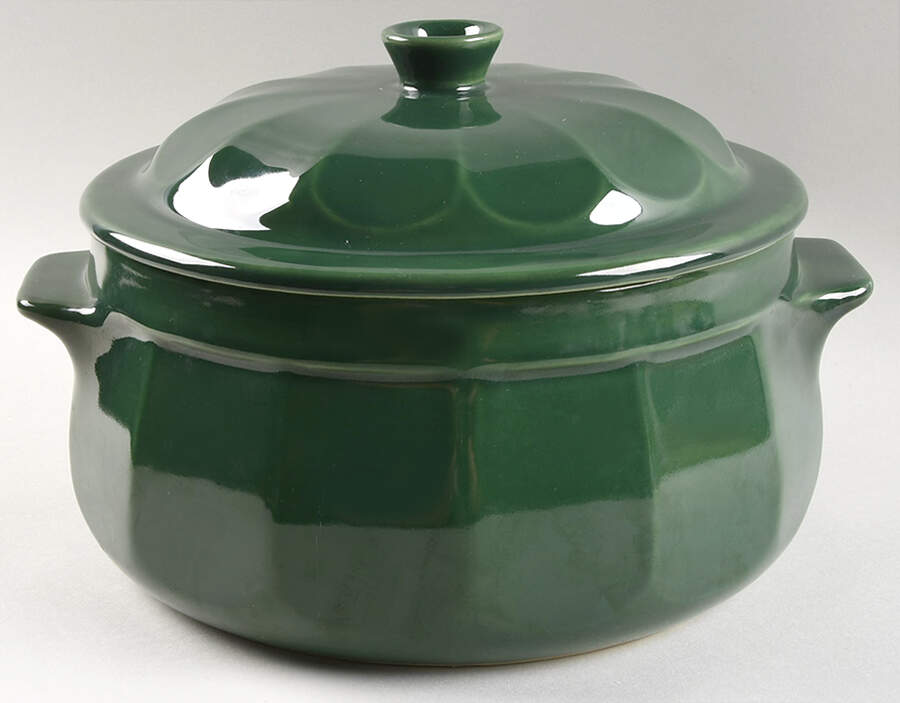 Olive Green 4 Quart Round Covered Casserole by Emile Henry-1