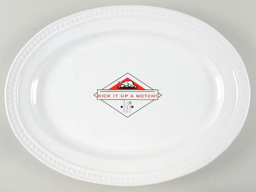 Kick It Up a Notch White 18" Oval Serving Platter by Emeril Lagasse-1