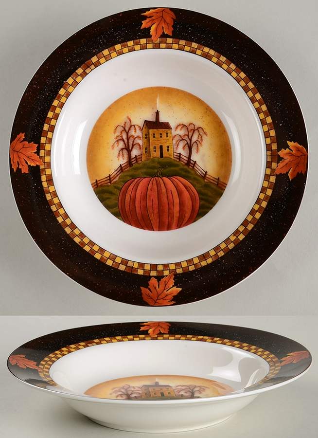 Autumn Splendor Rim Soup Bowl by Esc Trading Company-1