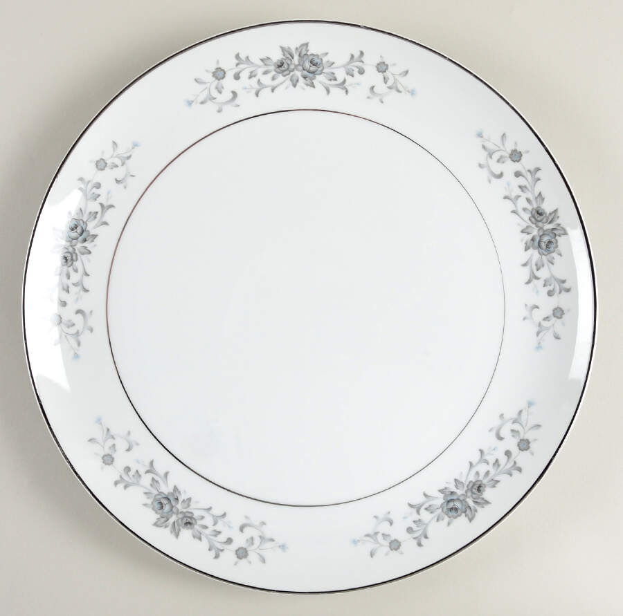 Blue Rose 12" Chop Plate (Round Platter) by Empress (Japan)-1