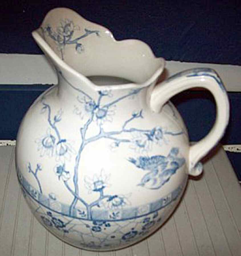 Burmese Blue Pitcher by F J Emery-1