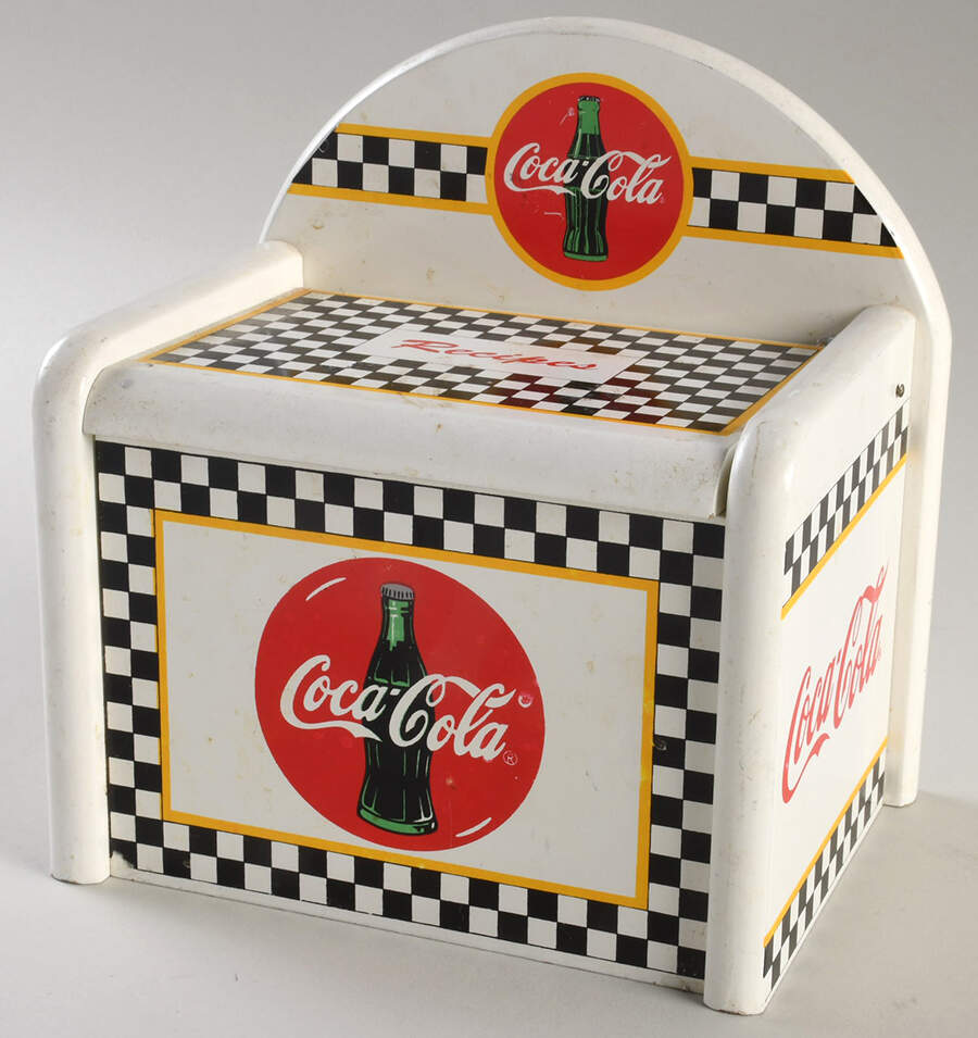 Coca Cola Wood Recipe Box with Hinged Lid by Enesco-1