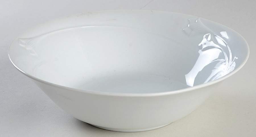 White Jasmine 8" Round Vegetable Bowl by Epicure (Japan)-1