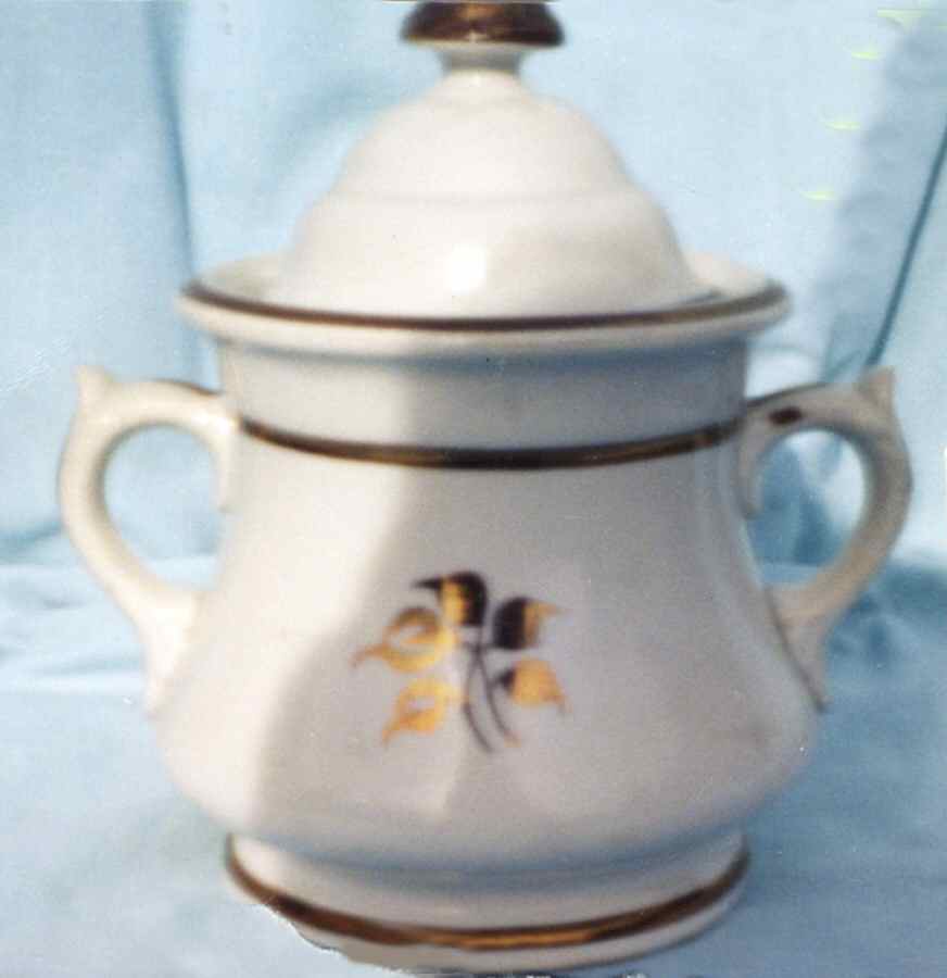 Tobacco Leaf Sugar Bowl & Lid by Elsmore & Forster-1