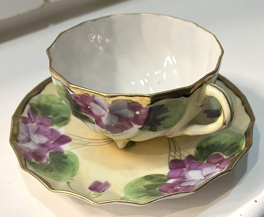 EOC15 Footed Cup & Saucer Set by TE-OH China (Nippon)-1