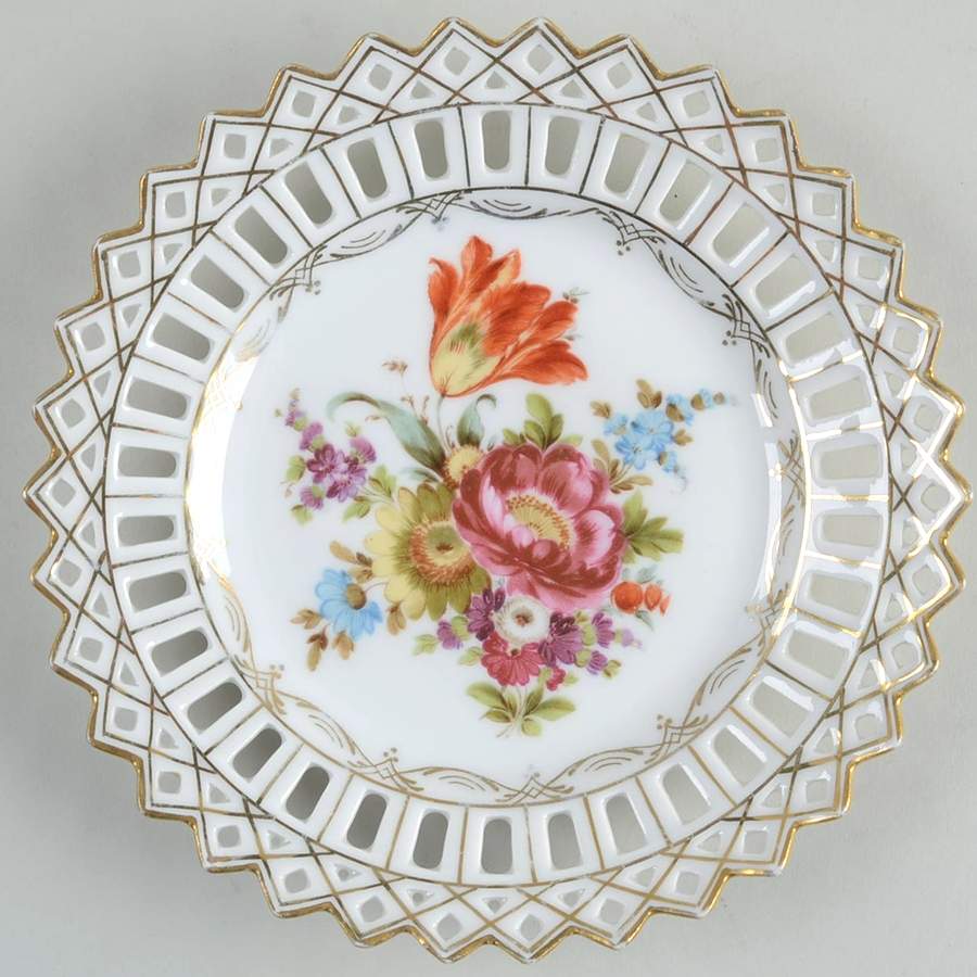 Dresden Flowers Bread & Butter Plate by Erdmann Schlegelmilch-1