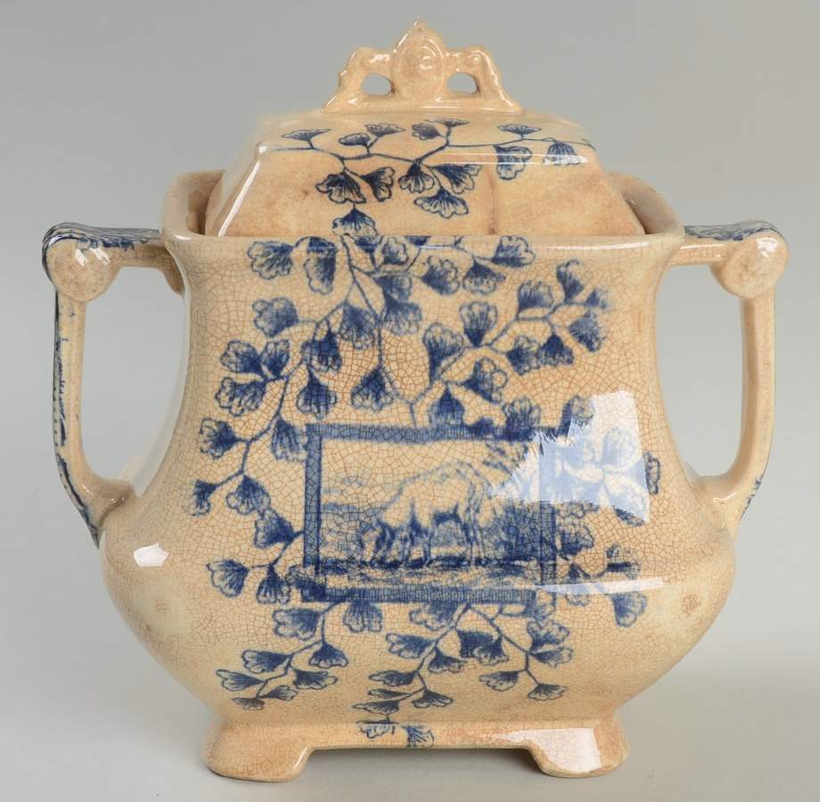Adiantum Sugar Bowl & Lid by F J Emery-1