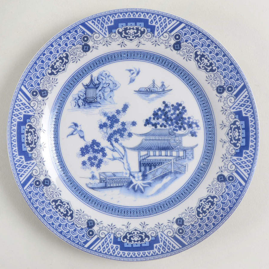 Chinese Garden Blue Salad Plate by Emerald Collection-1