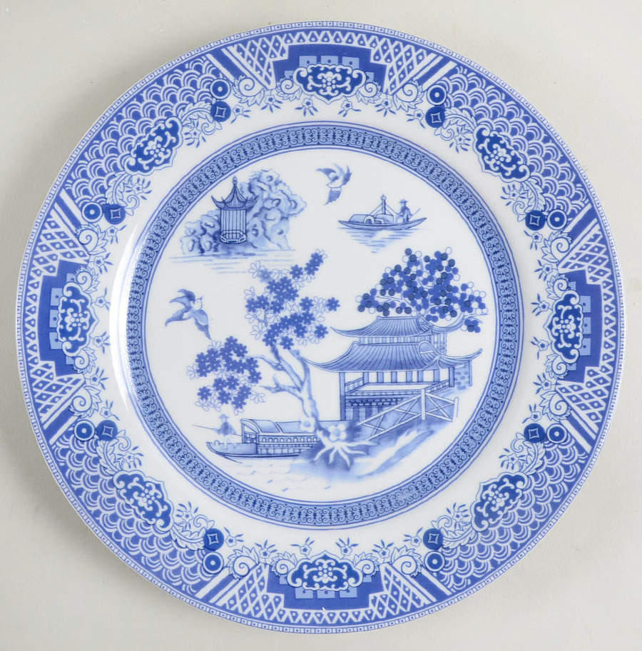 Chinese Garden Blue Dinner Plate by Emerald Collection-1
