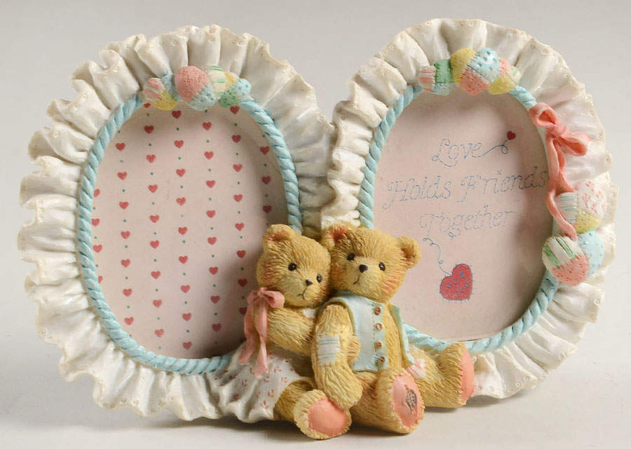 Cherished Teddies Double Frame-Holds 2 1/2" X 3" by Enesco-1