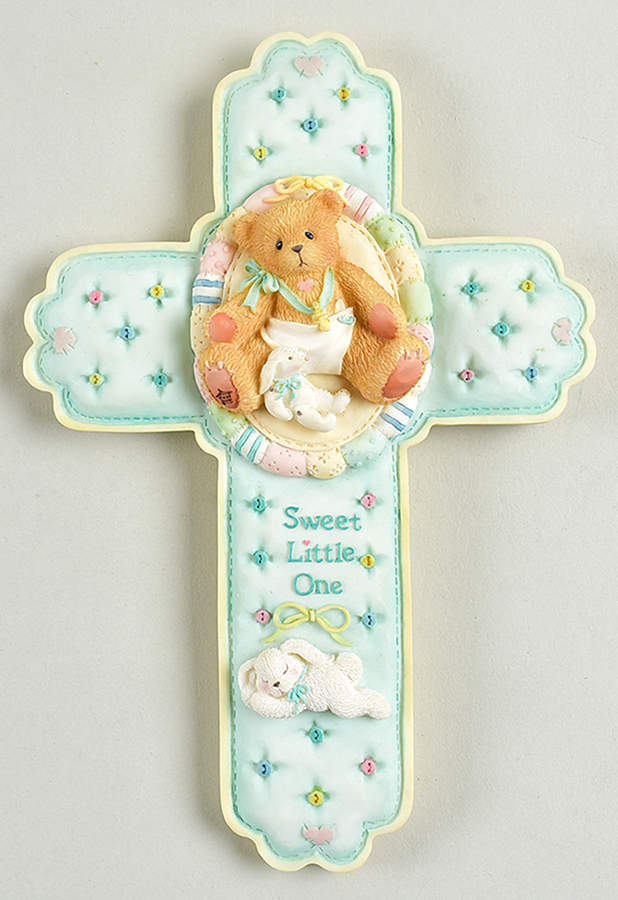 Cherished Teddies Baby Giftware Ceramic Wall Cross by Enesco-1