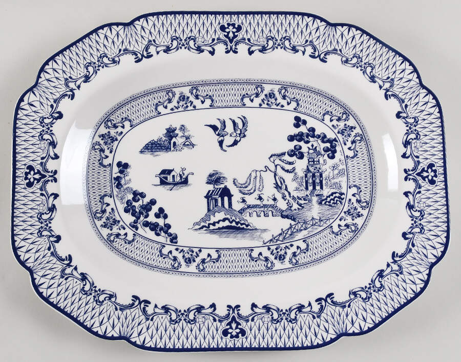 English Willow 18" Oval Serving Platter by Eaton Dining-1