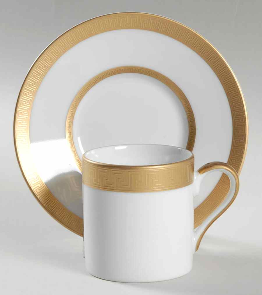 Agathon Flat Demitasse Cup & Saucer Set by Faberge-1