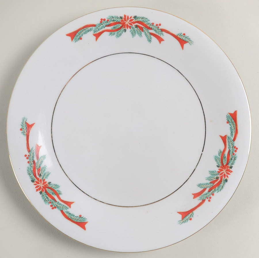 Poinsettia & Ribbon Salad Plate by Fairfield-1