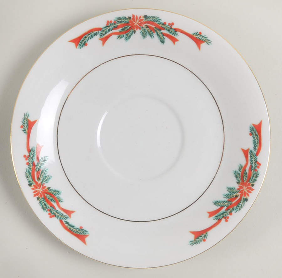 Poinsettia & Ribbon Saucer for Footed Cup by Fairfield-1