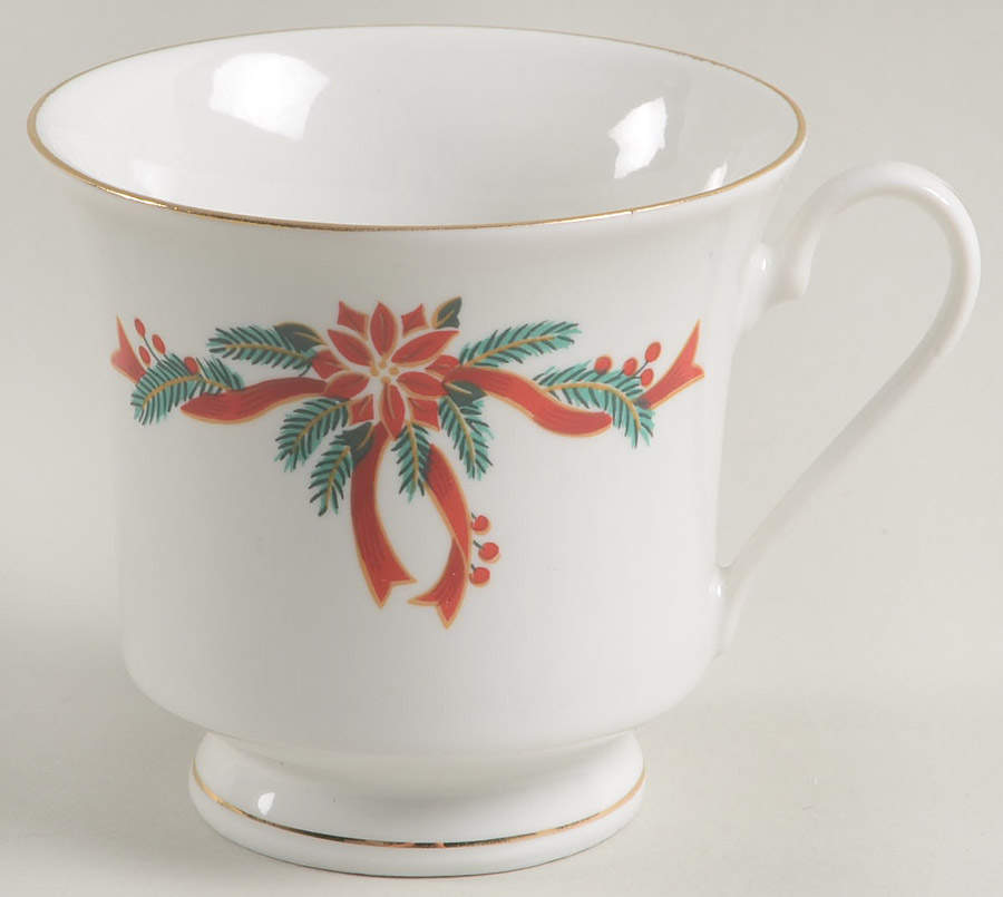 Poinsettia & Ribbon Footed Cup by Fairfield-1