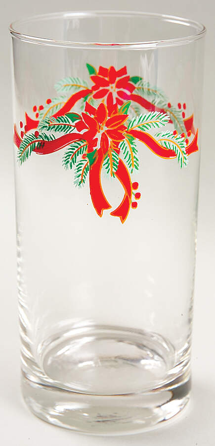 Poinsettia & Ribbon 14 Oz Glassware Tumbler by Fairfield-1