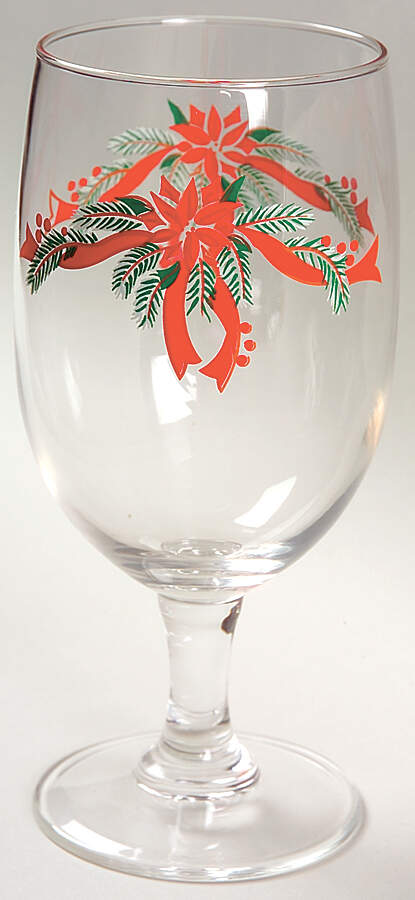 Poinsettia & Ribbon 16 Oz Glassware Iced Tea by Fairfield-1
