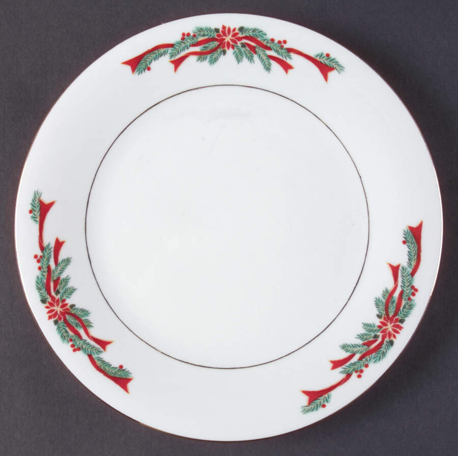 Poinsettia & Ribbon Salad Plate by Fairfield-1