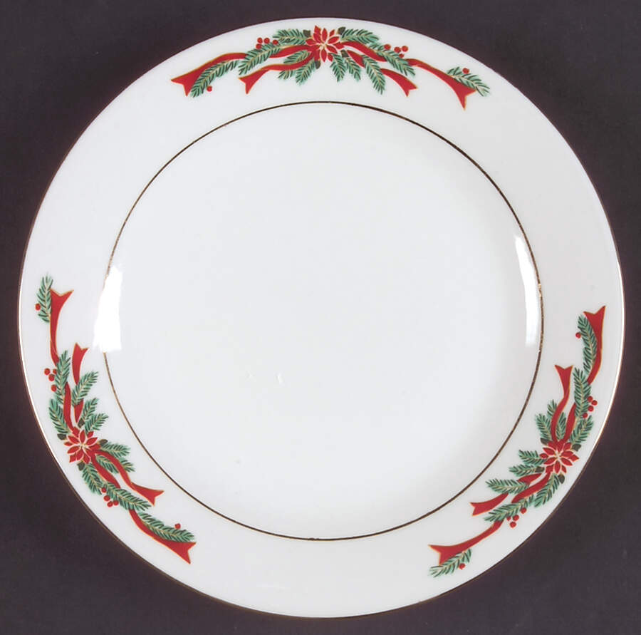 Poinsettia & Ribbon Salad Plate by Fairfield-1