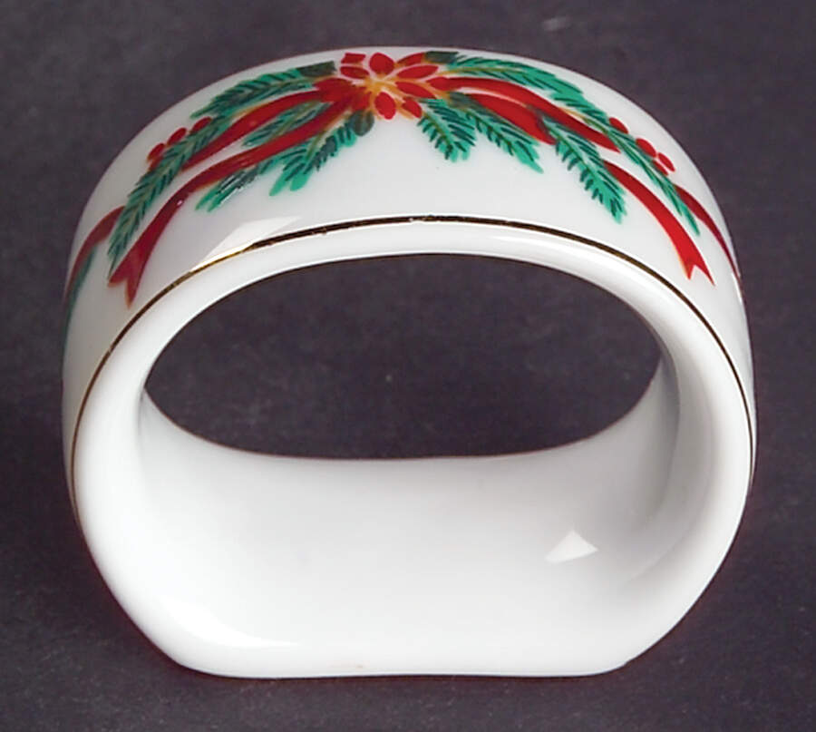 Poinsettia & Ribbon Napkin Ring by Fairfield-1