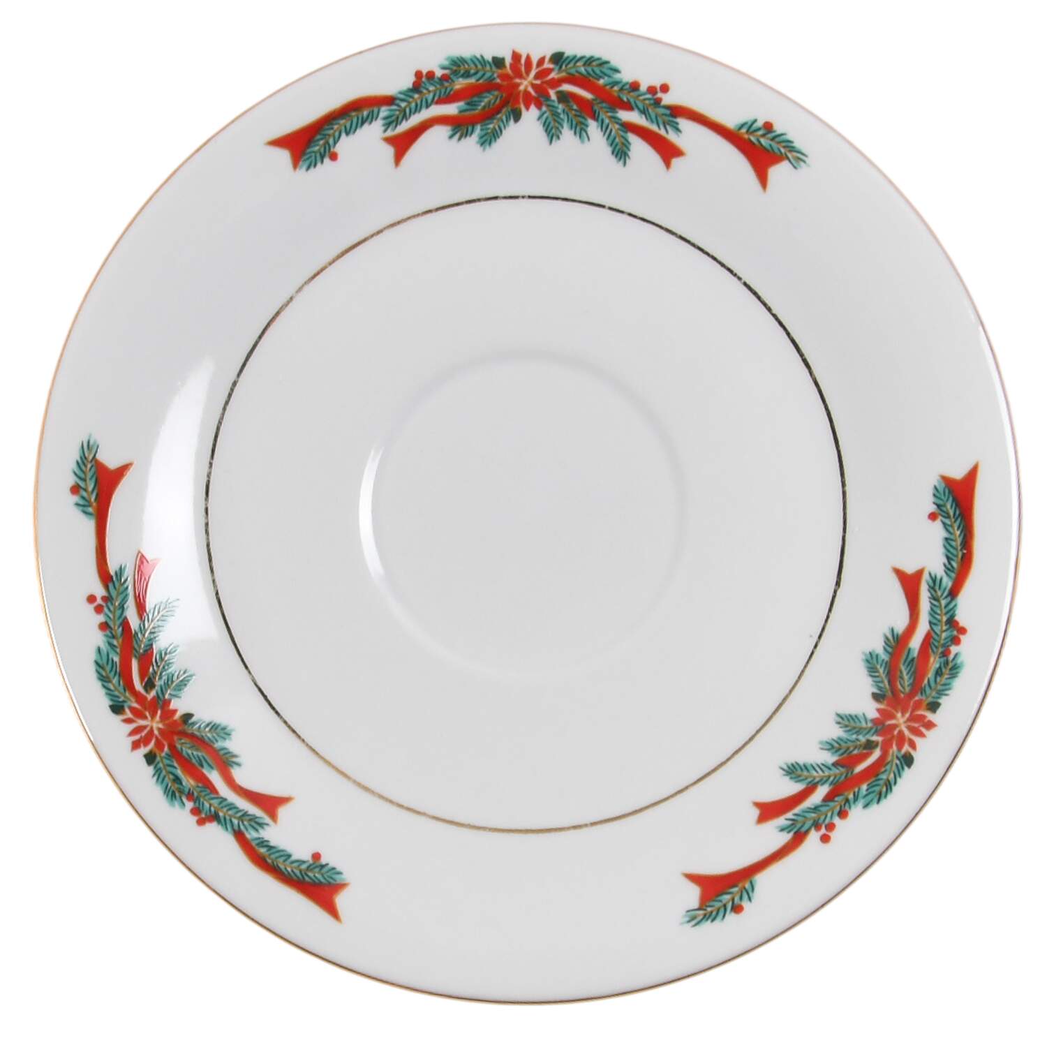 Poinsettia & Ribbon Saucer for Footed Cup by Fairfield-1